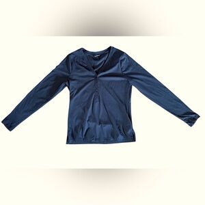 Athleta Untempo Ribbed Henley - Dark Gray - Size Large - Like New